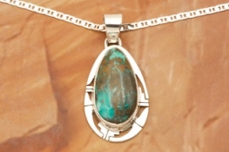 Boulder Turquoise Sterling Silver Pendant